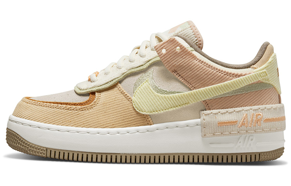 Nike Air Force 1 Shadow corduroy sports style non-slip wear-resistant low-top sneakers women's coconut milk color