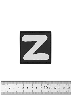 Шеврон Z PVC 7х7 см. Чёрный с белым