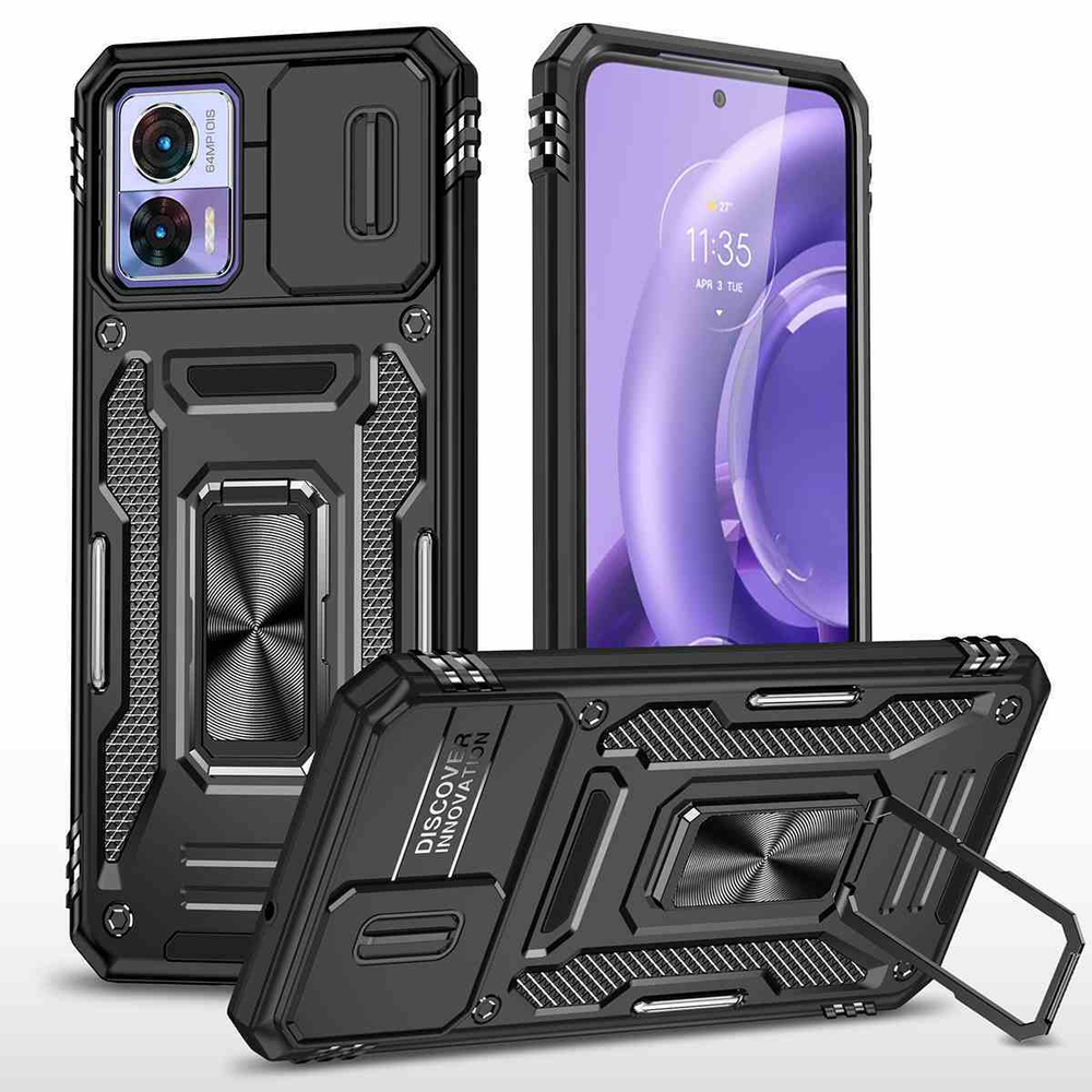 Чехол Safe Case с кольцом и защитой камеры для Moto Edge 30 Neo