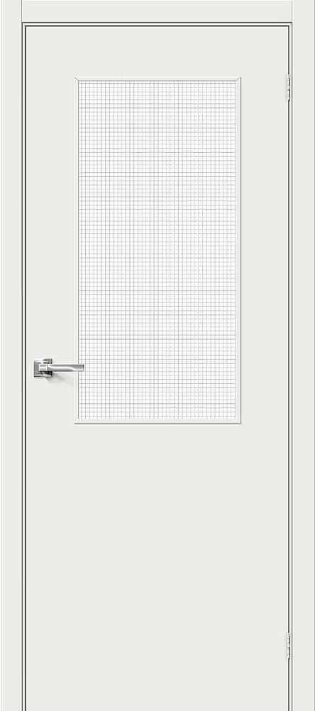 Дверь Браво-7 / Цвет Super White / Стекло Wired Glass 12,5 / Двери Браво