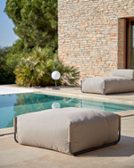 Square пуф квадратный  101 x 101 см, бежевый, черный алюминий, для садового модульного дивана