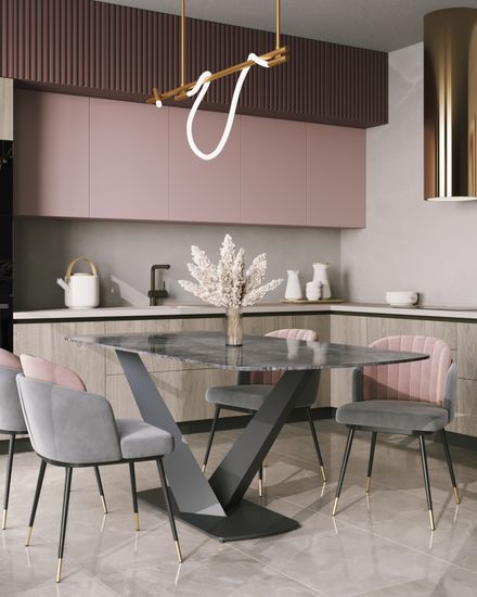 Стол обеденный Grey 180*90 керамика черная