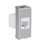 Компьютерная розетка RJ-45 без шторки модульная, кат.5е, "Avanti", "Закаленная сталь", 1 модуль