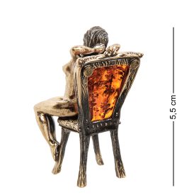 Народные промыслы AM- 976 Фигурка «Девушка Грация» (латунь, янтарь)