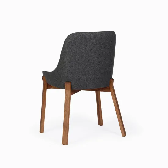 Обеденный стул Safia ткань серый графит, деревянные ножки цвет орех