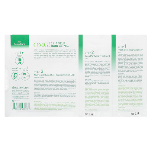 Double Dare, OMG! Клиника для самостоятельного ухода за волосами 3-в-1, для ухода за кожей головы, 3-шаговый набор