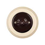 Выключатель 1кл. проходной, керамика, цвет коричневый B1-201-02