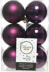 Набор пластиковых шаров Дивный 60 мм, пурпурный, 12 шт, Kaemingk (022001)