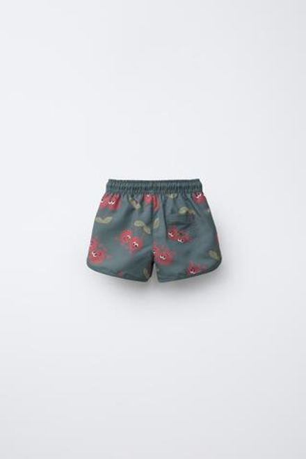 ZARA ПЛАВКИ С ПРИНТОМ, ЗЕЛЕНЫЙ