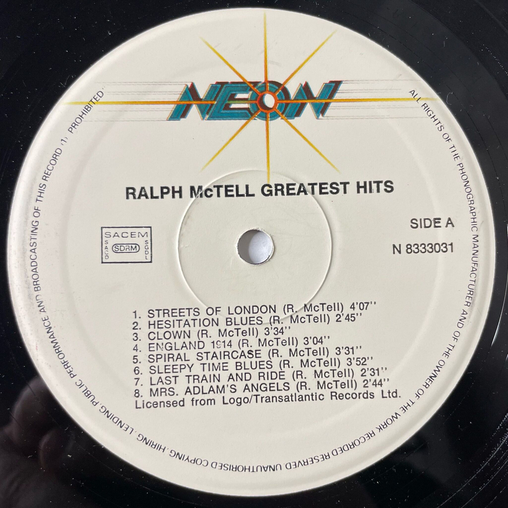 Винтажная виниловая пластинка LP Ralph McTell Greatest Hits (France 1975)