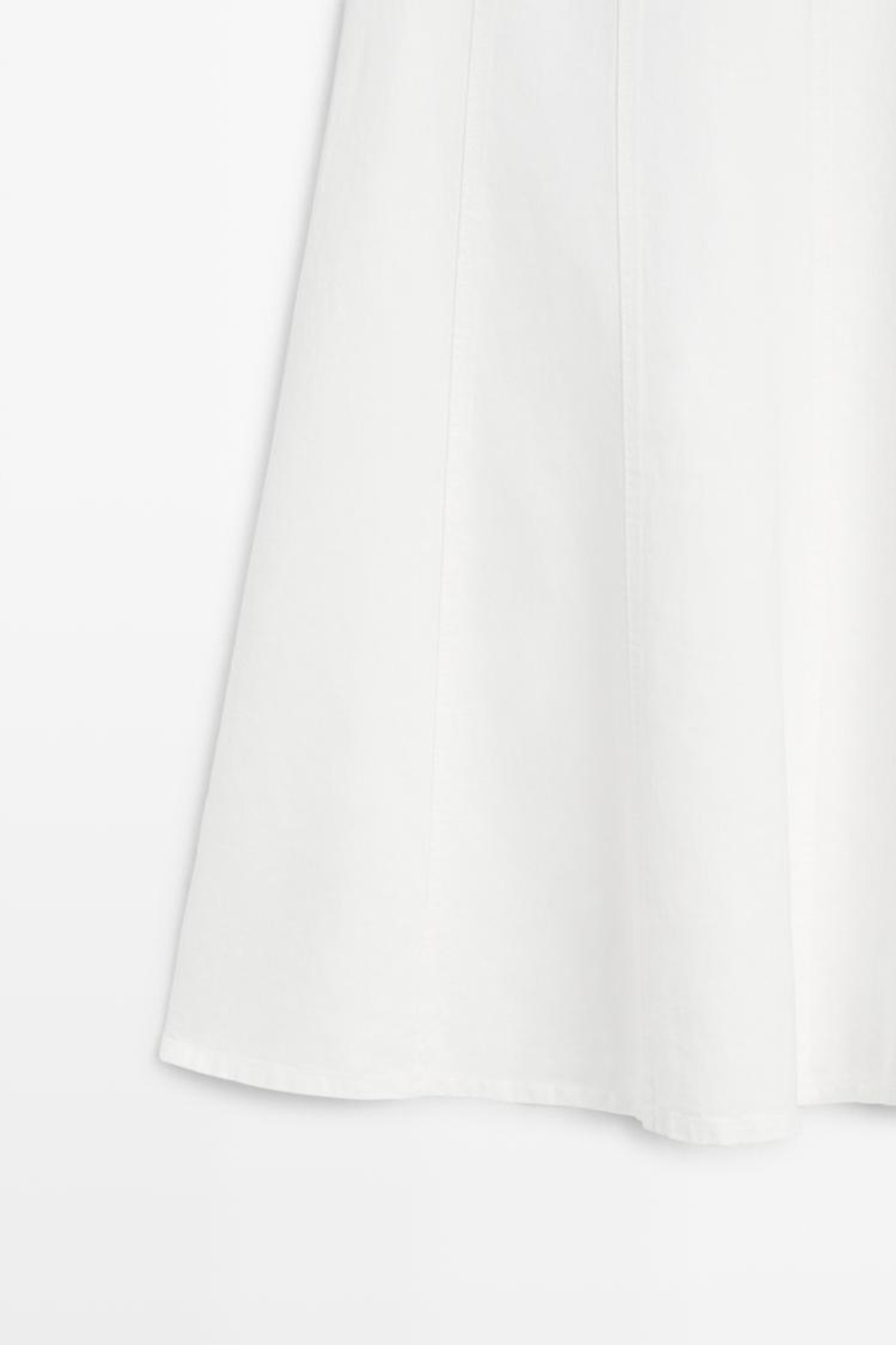 Massimo Dutti Миди-юбка из 100% льна с эффектом джинсовой ткани, экрю