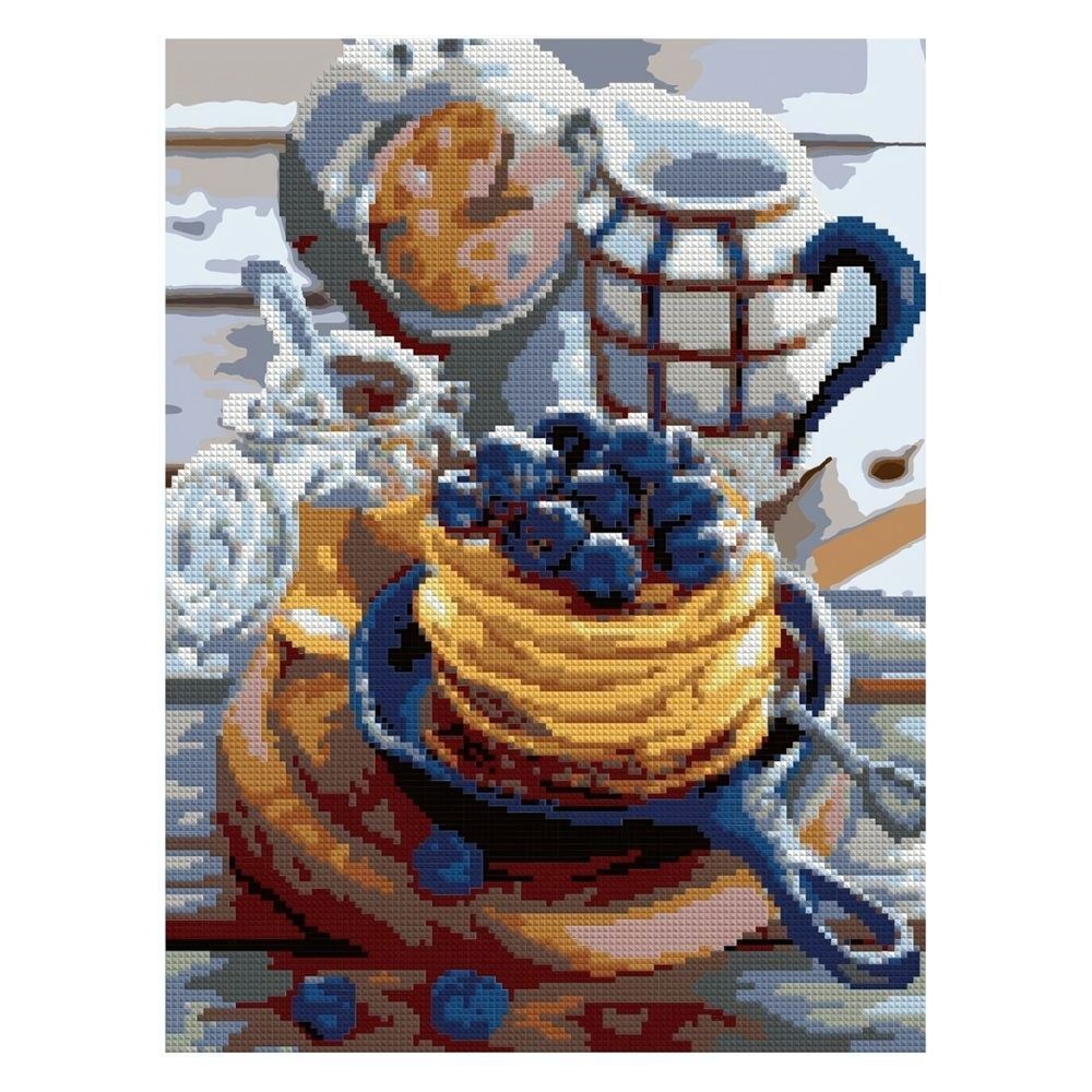 Алмазная мозаика 30*40см частич.заполн. "Черничные панкейки" (Lori)
