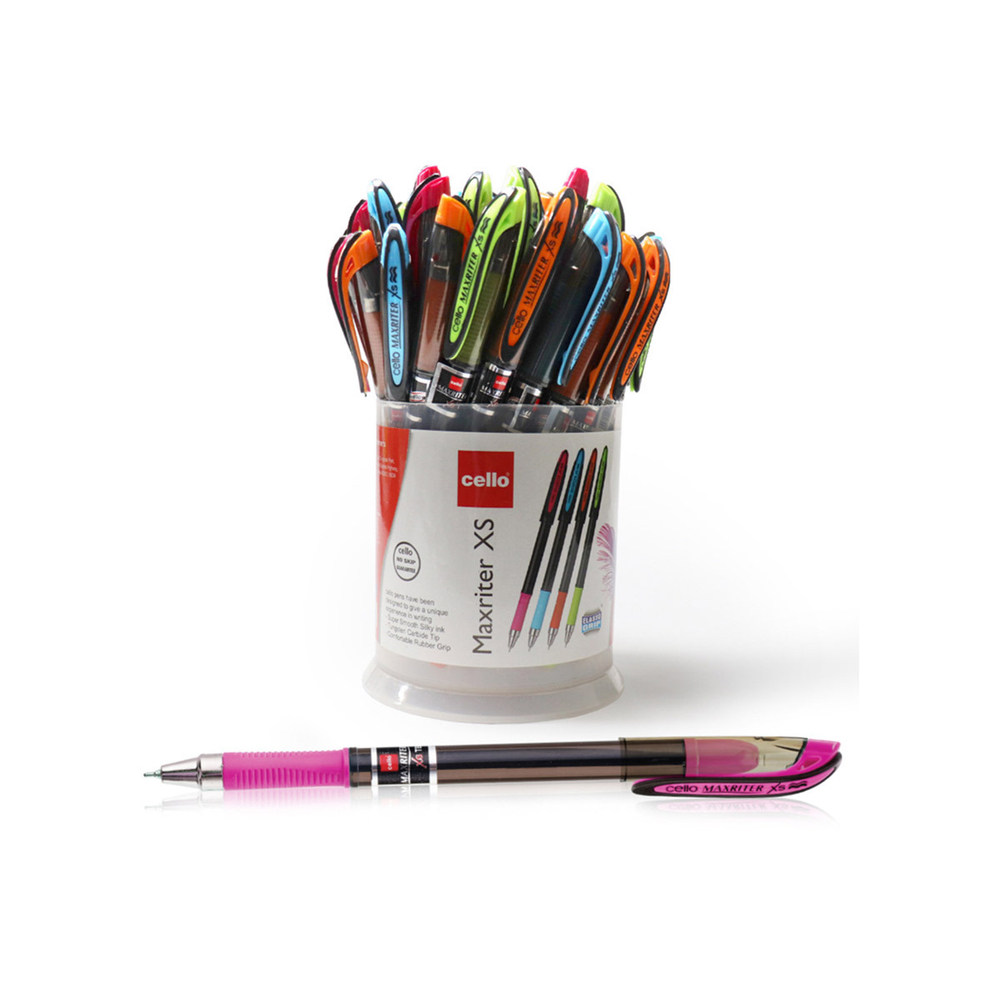 Ручка Cello Maxriter XS TINTED 0.6мм игловидный наконечник, резиновый упор, масляная основа, синяя