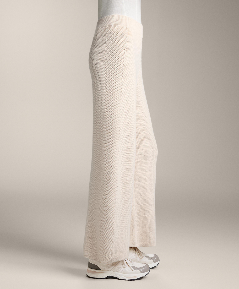 OYSHO Прямые вязаные брюки, светлый экрю