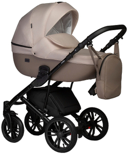 Детская коляска Indigo Mio S 3 в 1 03 т.бежевая кожа+св.бежевый