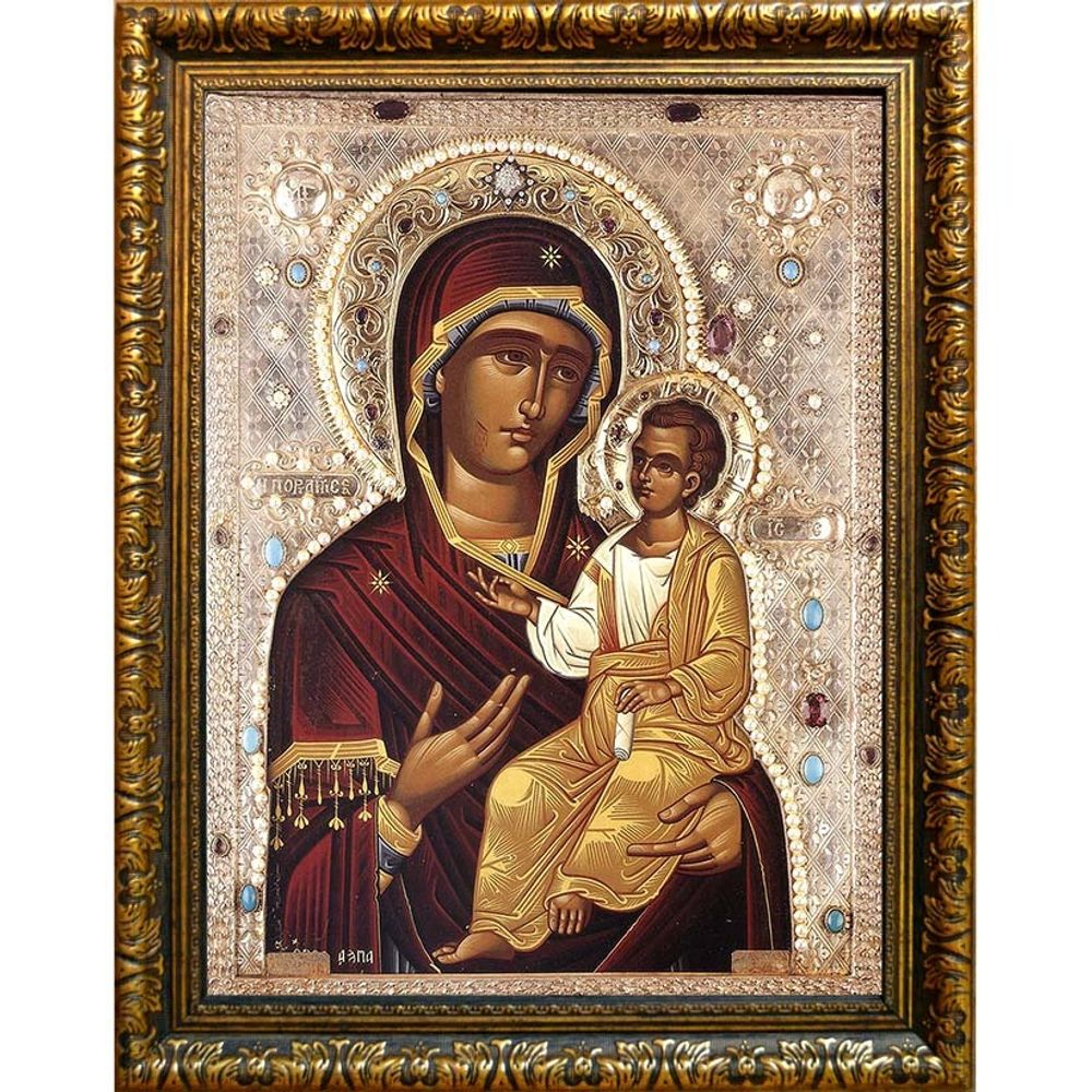 Монреальская Иверская икона Божьей Матери на холсте.