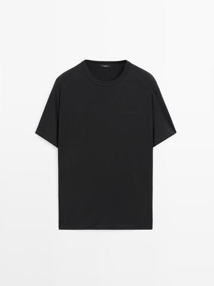 Massimo Dutti Хлопковая футболка, черный