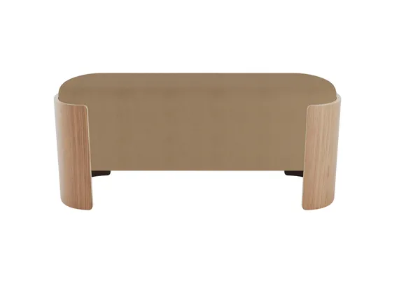 Банкетка Lagom 100 см (бежевый, натуральный дуб)