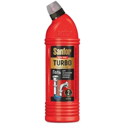 Гель для прочистки канализационных труб SANFOR Turbo 750г