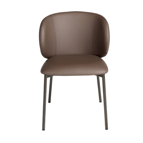Стул 4239 из темно-коричневой экокожи