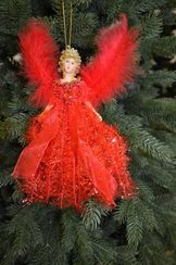 Украшение на елку Принцесса 20 см. Красный (21790)