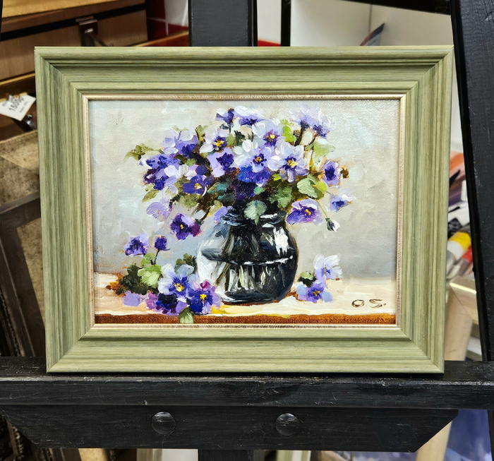 Картина "Фиалки" 15х20