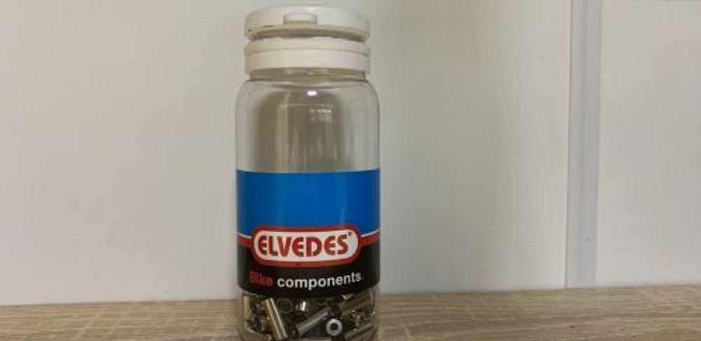 ELV2016108 , Наконечник Elvedes на оплетку переключения, 4.3 - 4.75 мм, латунь, серебристый, 1 шт.