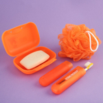 4274618 Набор в косметичке "Скромная. Великолепная", мыльница, мочалка, футляр для зубной щётки