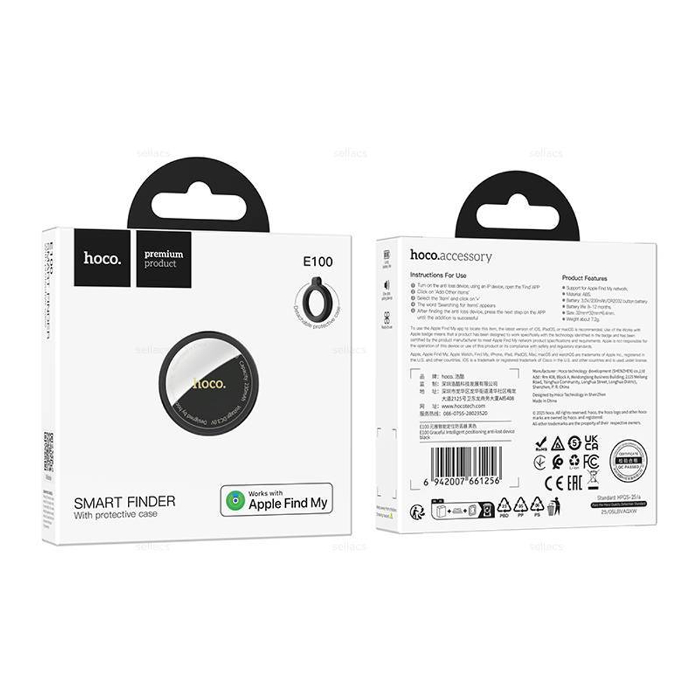 Smart GPS Трекер HOCO E100 для iPhone (черный)
