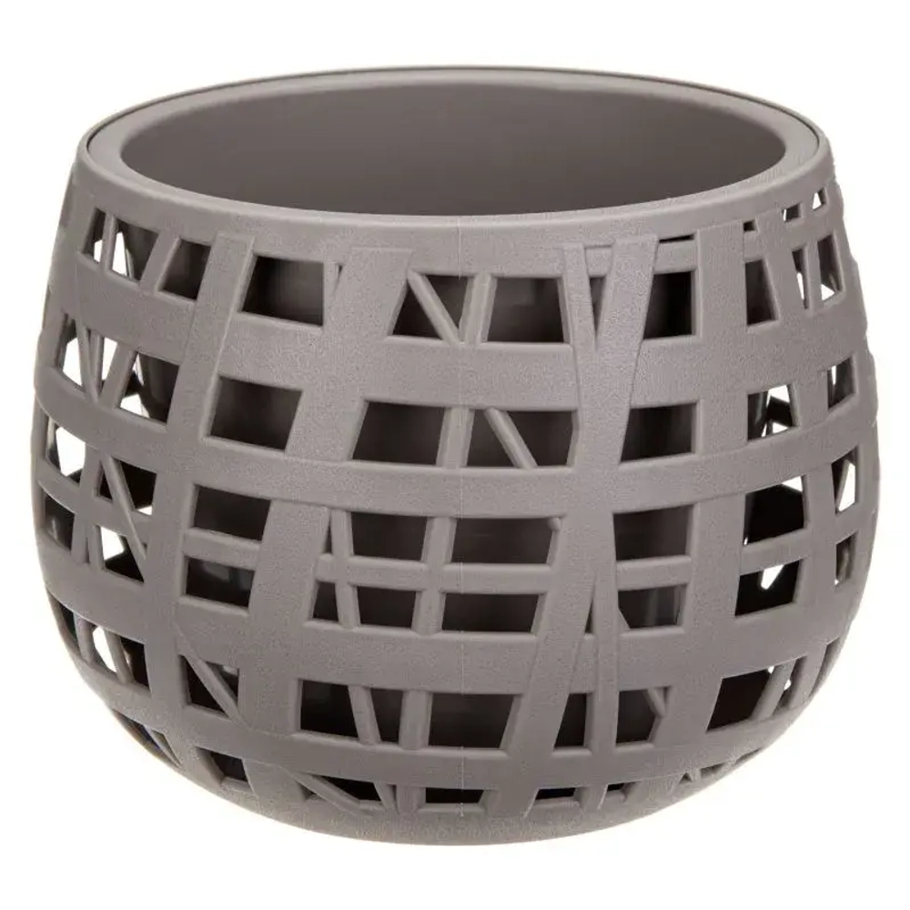 Кашпо ХАОС D175мм 1,5л с вставкой французcкий серый (комплект 5 шт)