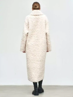 Шуба чебурашка длинная из овечьей шерсти, SilverFox (арт.S1072rm09bz)