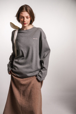 Лонгслив Zoe в рубчик, серый меланж