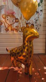 Шар (46''/117 см) Фигура, Жираф, Золото, 1 шт.