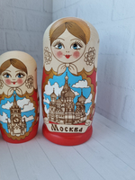 Матрешка Москва жжёнка 5 мест 18см