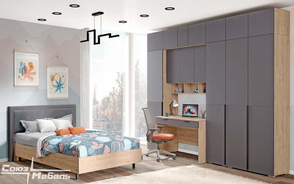 Модульная система "Мегаполис" графит софт