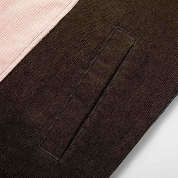 Рубашка Velvet Color block Zip Коричневая/Синяя/Розовая - фото 10