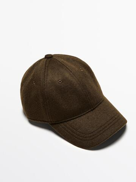 Massimo Dutti Кепка из рельефного фетра, зеленый