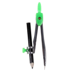 Циркуль мет. под карандаш с запасным карандашом, пласт.футляр, 4 цвета микс