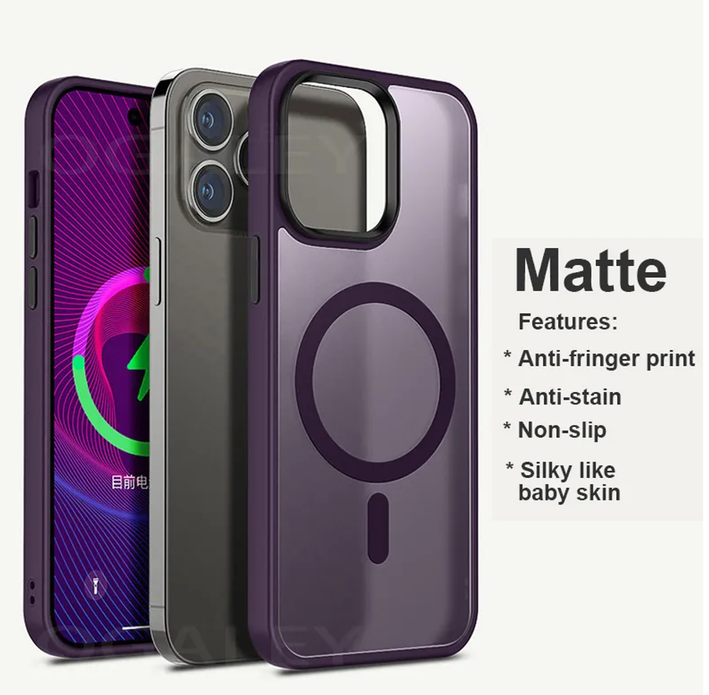 Чехлы для iPhone 13 Pro матовый с Magsafe (фиолетовый)