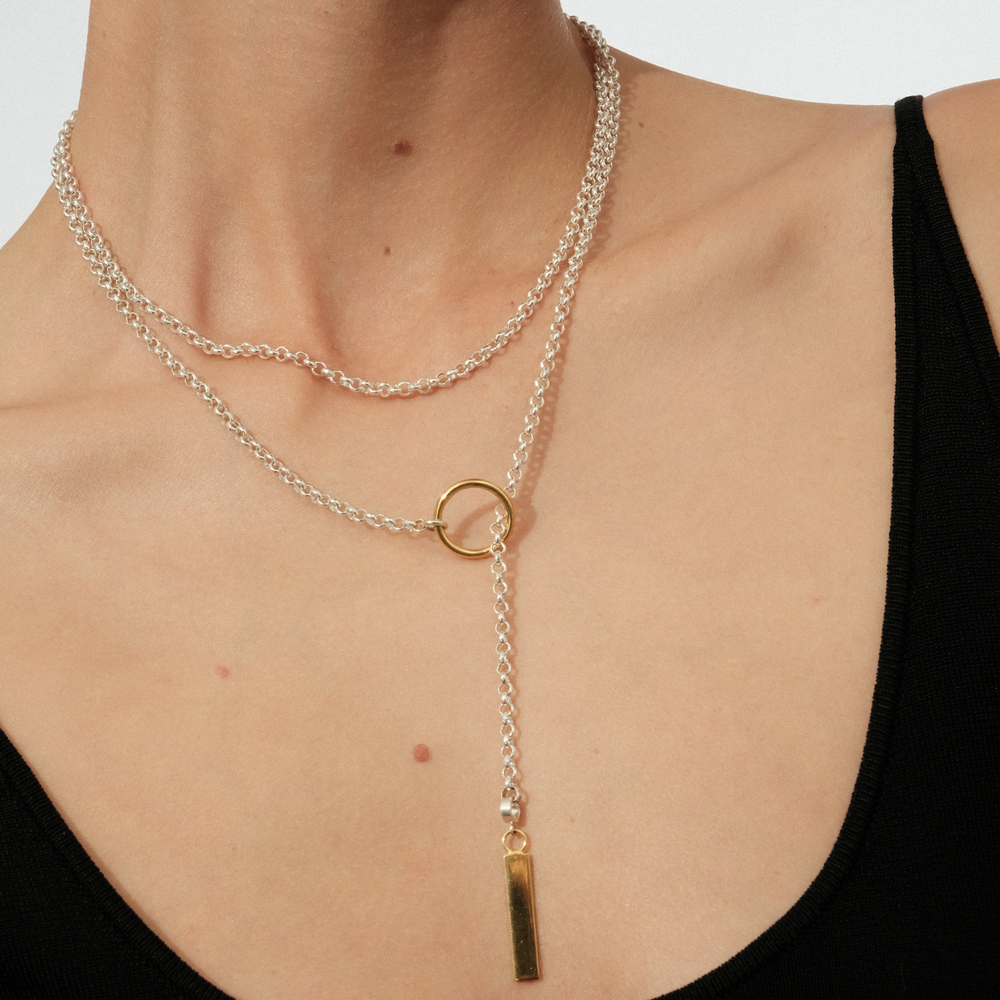 Галстук-нимб из серебра с позолоченными элемантами