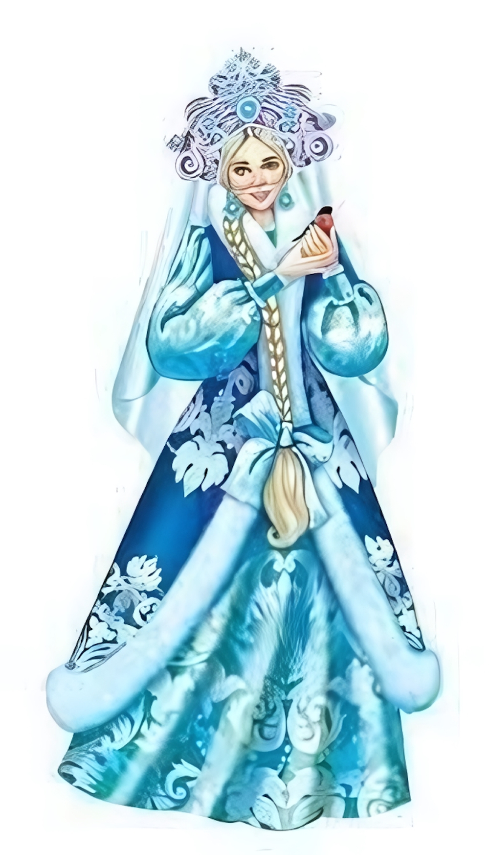 Плакат вырубной А3 500х350х1 мм. двухсторон. "Снегурочка в кокошнике" (Сфера)