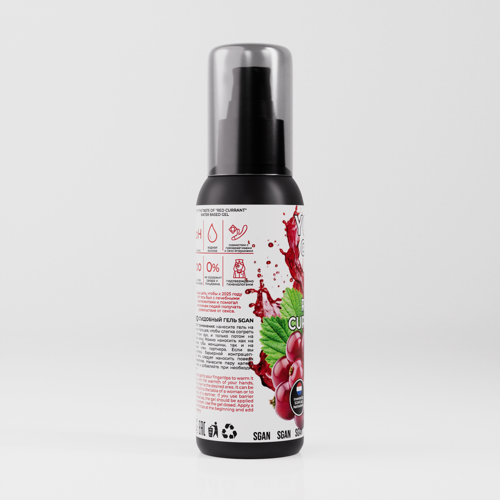 Лубрикант для орального секса SGAN YONI GEL со вкусом красной смородины, 100 мл