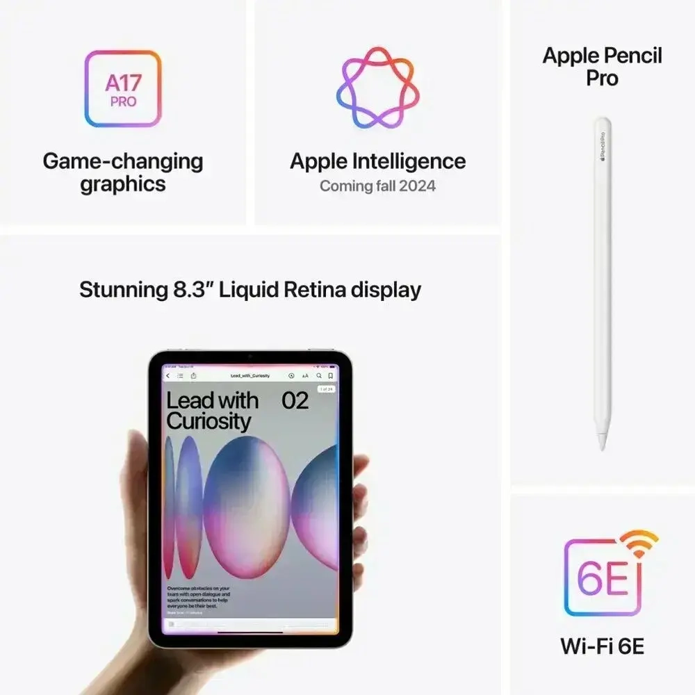 Планшет Apple iPad mini (2024) 256 ГБ Wi-Fi, голубой