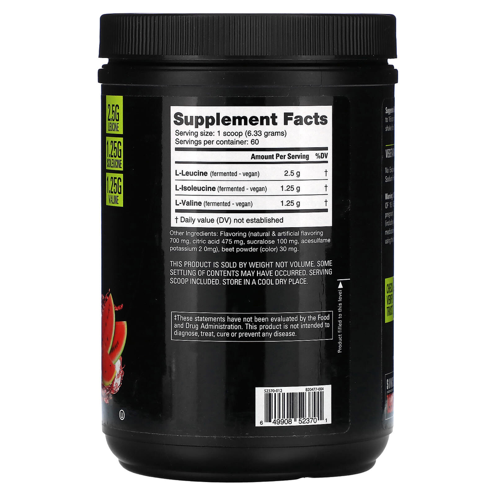 NutraBio, BCAA 5000, арбуз, 380 г (0,84 фунта)