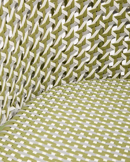 Подвесное кресло Saliga зеленого цвета из алюминия и искусственного ротанга