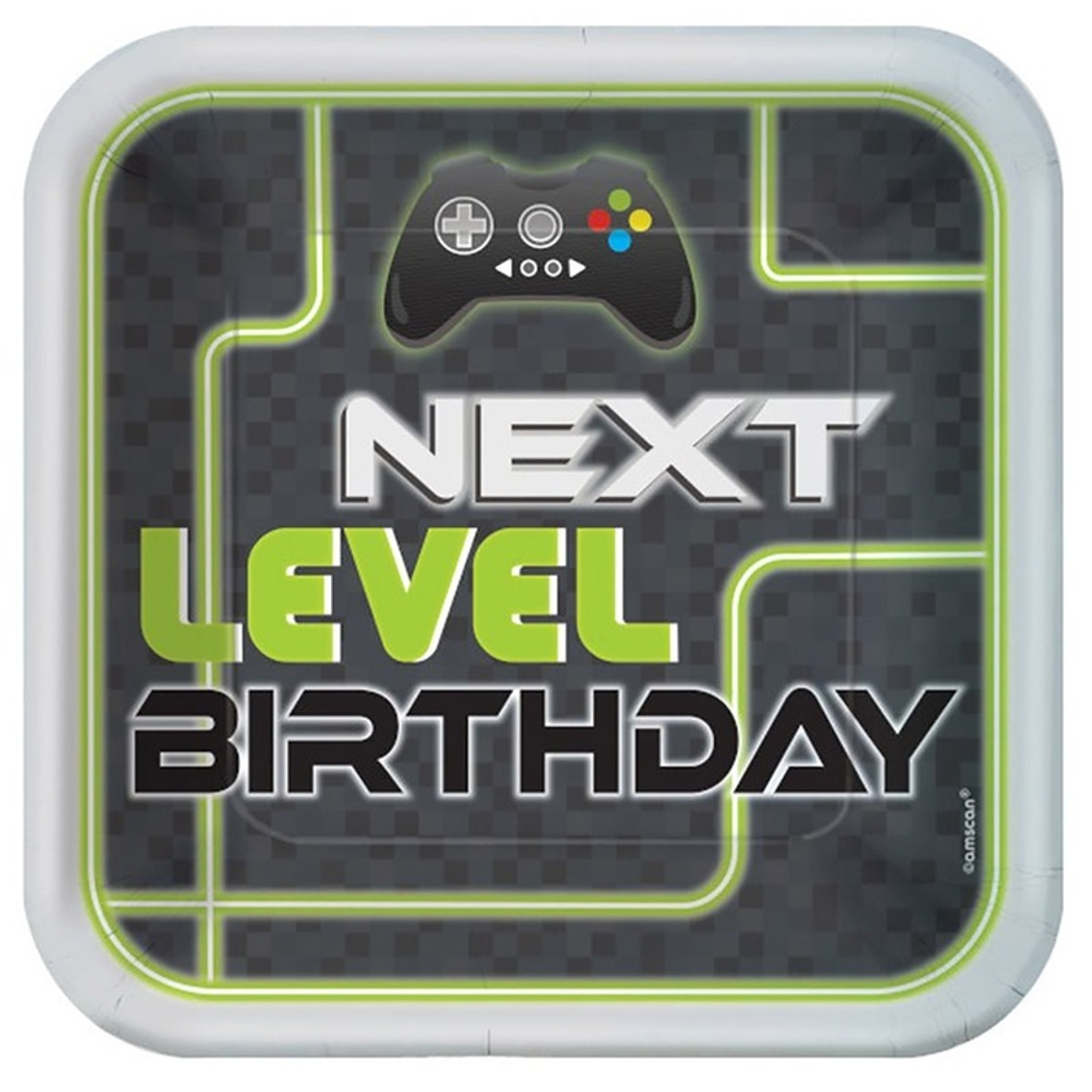 Тарелки бумажные квадратные «GAME ON. NEXT LEVEL», 17/ 23 см, 8 шт