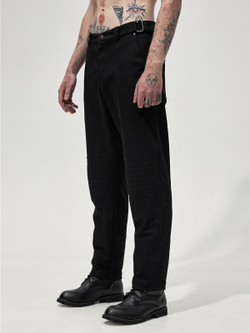 Брюки со вставкой "Коленца". Черные