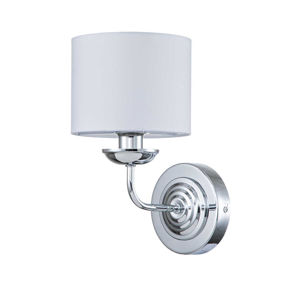 Настенный светильник 1x40Вт E14, металл/ткань, хром
