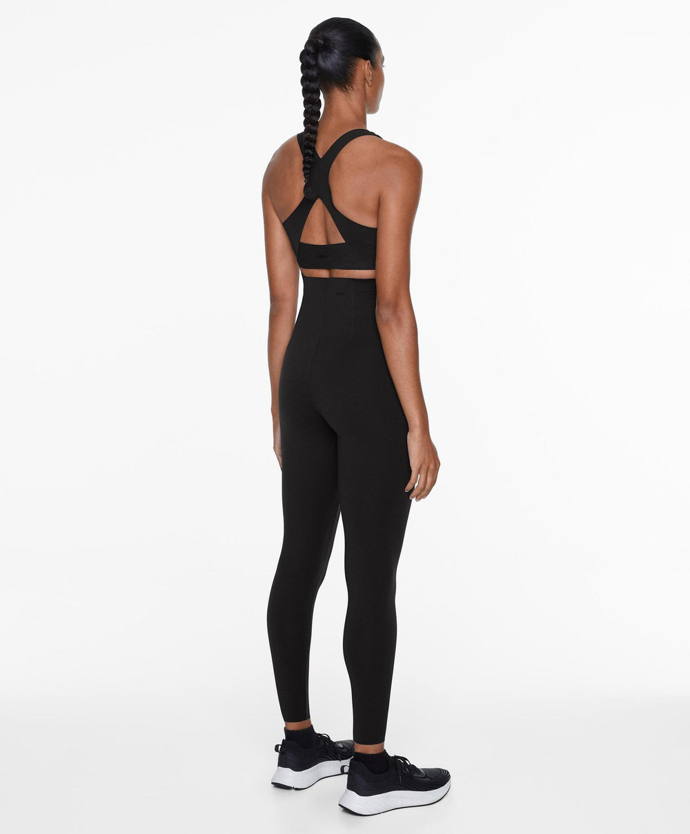 OYSHO Легинсы с высокой посадкой и застежкой-молнией длиной 65 см, черный