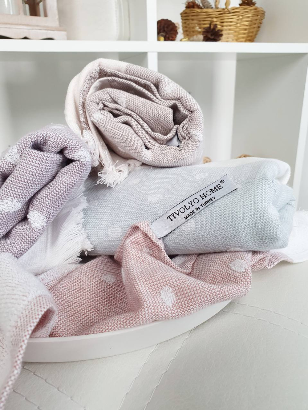 Полотенце кухонное 50x70 Tivolyo home Dotty бежевое